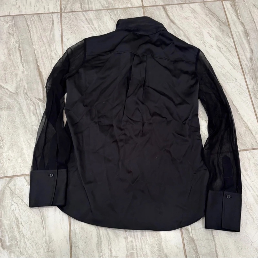 Elie Tahari Black Lightweight Long-Sleeve Shirt Jacket - Picture 4 of 4